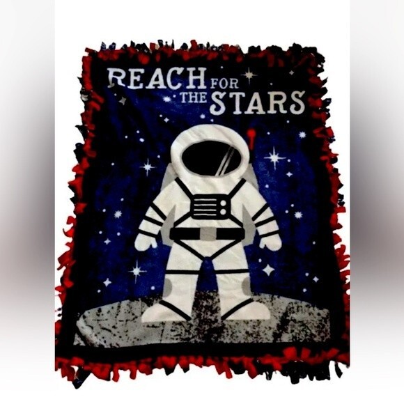 Fleece Throw Blanket 40" x 50" Throw Hand Made Space,Stars ,Sky Print - Picture 1 of 3